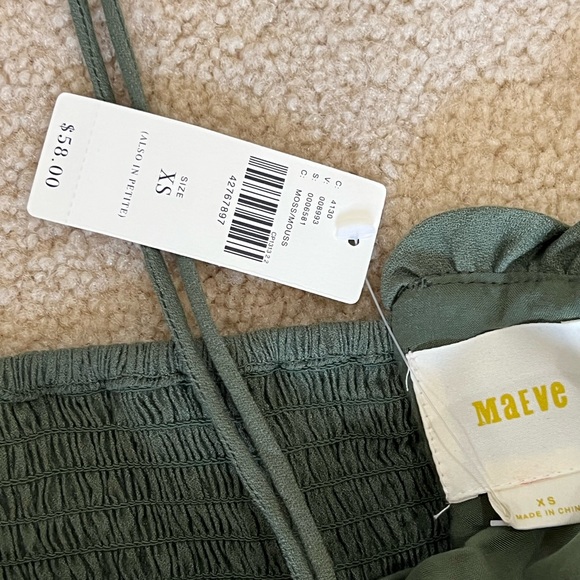 MAEVE - ANTHROPOLOGIE 2 piece moss pants set. Size XS top, Size 4 pant. NWT - Picture 5 of 9